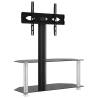 Corner TV Stand 2-Tiers for 32-70 Inch - Black & Silver