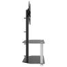 Corner TV Stand 2-Tiers for 32-70 Inch - Black & Silver