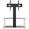 Corner TV Stand 2-Tiers for 32-70 Inch - Black & Silver