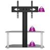 Corner TV Stand 2-Tiers for 32-70 Inch - Black & Silver