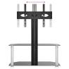 Corner TV Stand 2-Tiers for 32-70 Inch - Black & Silver