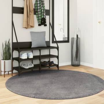 HUARTE Short Pile Washable Rug Ø 160 cm - Anthracite