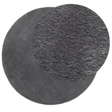 HUARTE Short Pile Washable Rug Ø 160 cm - Anthracite