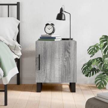 Stylish Grey Sonoma Bedside Cabinet - 40x40x50 cm