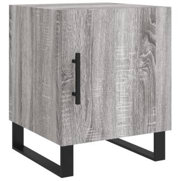 Stylish Grey Sonoma Bedside Cabinet - 40x40x50 cm