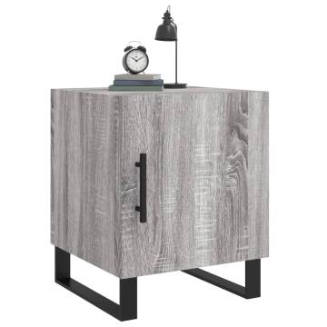 Stylish Grey Sonoma Bedside Cabinet - 40x40x50 cm