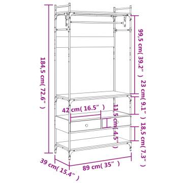 Wardrobe with Drawers Smoked Oak - Storage Solution | HipoMarket