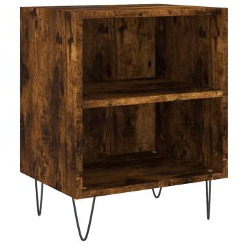 Bedside Cabinet Smoked Oak | Elegant Engineered Wood Storage