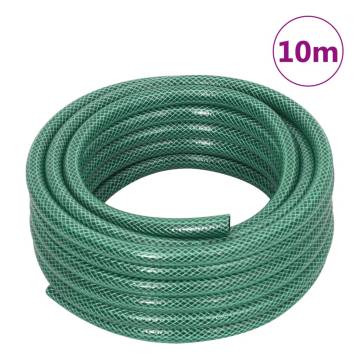 Durable Garden Hose with Fitting Set - 10m PVC Green