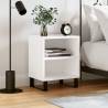 Stylish High Gloss White Bedside Cabinet - 40x30x50 cm