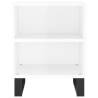 Stylish High Gloss White Bedside Cabinet - 40x30x50 cm