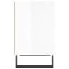 Stylish High Gloss White Bedside Cabinet - 40x30x50 cm