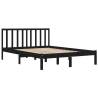 Black Solid Wood Pine Bed Frame 140x190 cm - HipoMarket