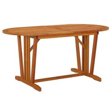 Stylish Solid Wood Eucalyptus Garden Table 160x85 cm