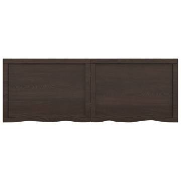 Rustic Dark Brown Wall Shelf - Solid Oak Wood | HipoMarket UK