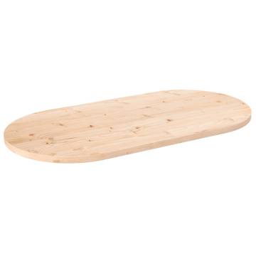 Table Top 90x45x2.5 cm Solid Wood Pine Oval - Hipomarket