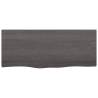 Elegant Dark Brown Wall Shelf - Solid Oak Wood, 100x40 cm