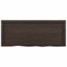 Elegant Dark Brown Wall Shelf - Solid Oak Wood, 100x40 cm