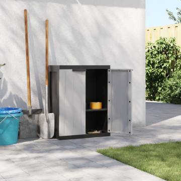 Outdoor Storage Cabinet Grey & Black 65x37x85 cm PP