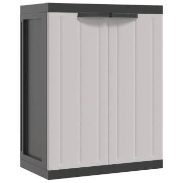 Outdoor Storage Cabinet Grey & Black 65x37x85 cm PP