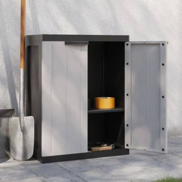 Outdoor Storage Cabinet Grey & Black 65x37x85 cm PP