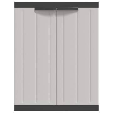 Outdoor Storage Cabinet Grey & Black 65x37x85 cm PP