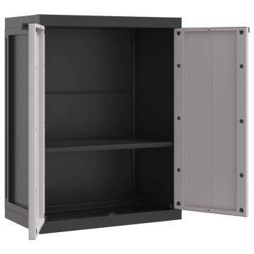 Outdoor Storage Cabinet Grey & Black 65x37x85 cm PP