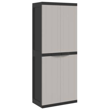 Outdoor Storage Cabinet Grey & Black - Durable & Stylish