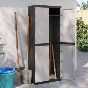 Outdoor Storage Cabinet Grey & Black - Durable & Stylish