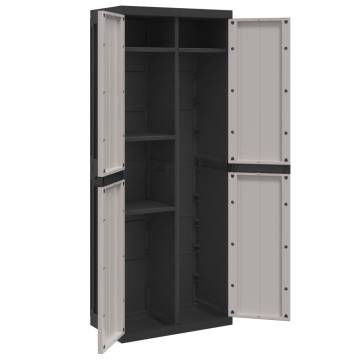 Outdoor Storage Cabinet Grey & Black - Durable & Stylish