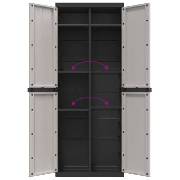 Outdoor Storage Cabinet Grey & Black - Durable & Stylish