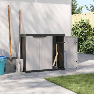 Outdoor Storage Cabinet Grey & Black 97x37x85 cm PP | HipoMarket