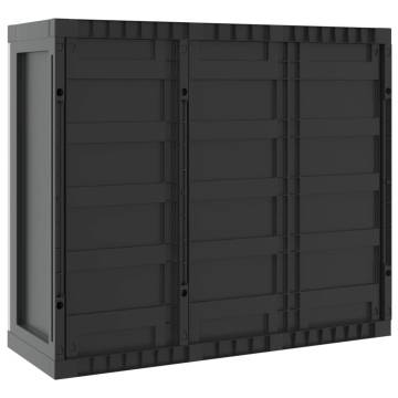 Outdoor Storage Cabinet Grey & Black 97x37x85 cm PP | HipoMarket