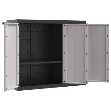 Outdoor Storage Cabinet Grey & Black 97x37x85 cm PP | HipoMarket