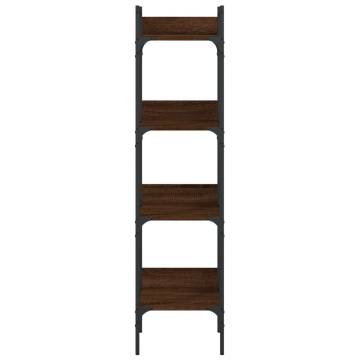 4-Tier Brown Oak Bookshelf | Space-Saving Storage Solution