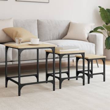 Nesting Coffee Tables 3 pcs - Sonoma Oak - Stylish & Functional