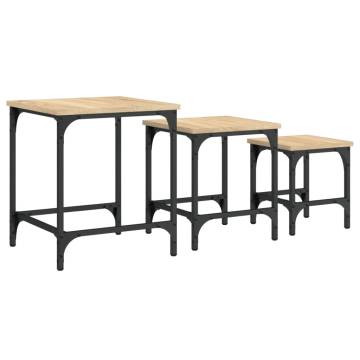 Nesting Coffee Tables 3 pcs - Sonoma Oak - Stylish & Functional