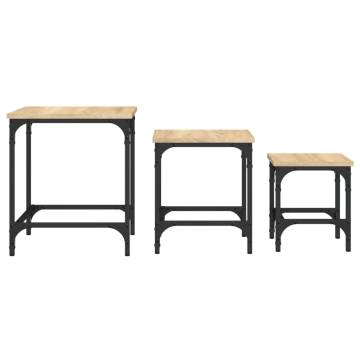 Nesting Coffee Tables 3 pcs - Sonoma Oak - Stylish & Functional