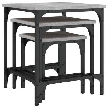 Stylish 3-Piece Grey Sonoma Nesting Coffee Tables