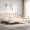 Bed Frame with Headboard Super King Size Solid Wood Colour natural Size 180 x 200 cm 