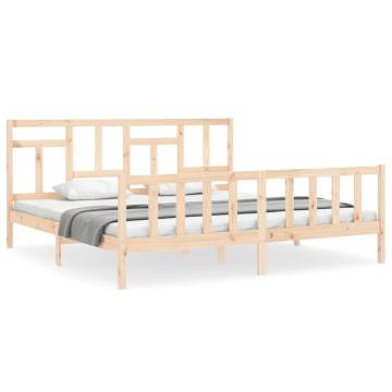 Super King Size Solid Wood Bed Frame with Headboard