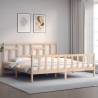 Super King Size Solid Wood Bed Frame with Headboard