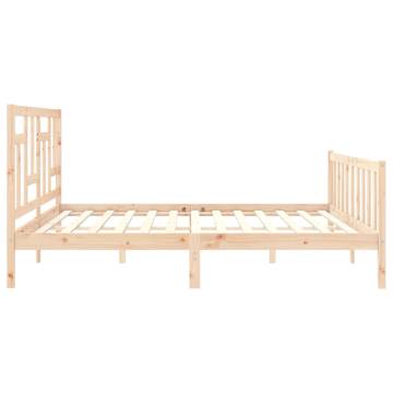 Super King Size Solid Wood Bed Frame with Headboard