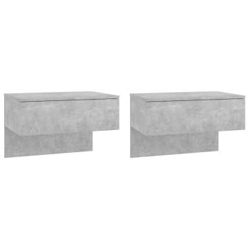 Wall-mounted Bedside Cabinets - 2 pcs Concrete Grey | Hipomarket