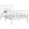 White Solid Wood Pine Bed Frame 90x200 cm with Headboard