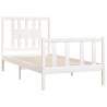 White Solid Wood Pine Bed Frame 90x200 cm with Headboard