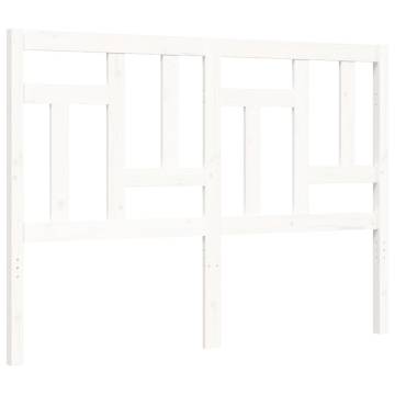 White Bed Frame with Headboard - Solid Pine 140x200 cm