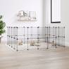 36-Panel Pet Cage with Door Black 35x35 cm Steel Size 4.3 cm Model 36-panel with door 