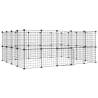 36-Panel Black Pet Cage - Durable Steel Enclosure 35x35 cm