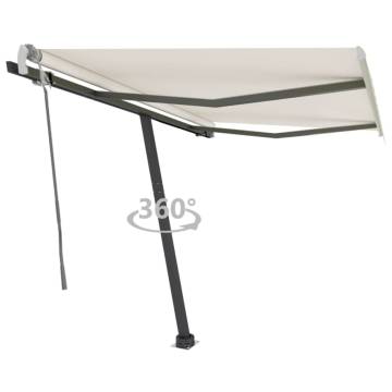 Freestanding Manual Retractable Awning 350x250 cm Cream